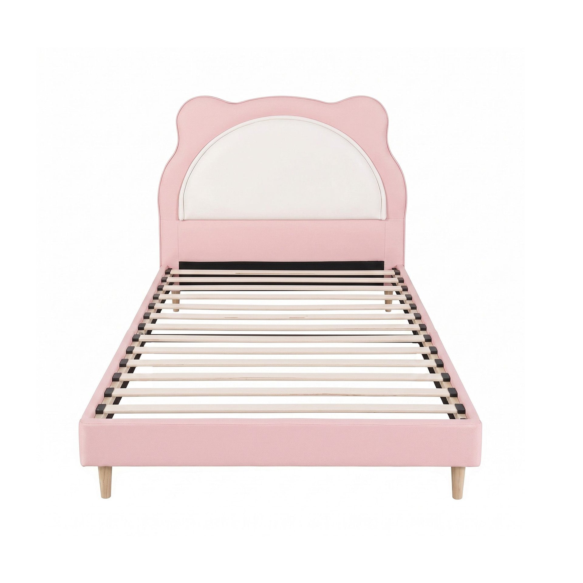 Artiss King Single Pink Kids Bed Frame for Girls Bedroom Cute Animal Upholstered Awezingly