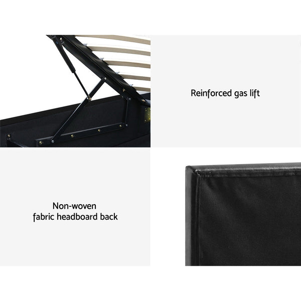 Artiss RGB LED Bed Frame King Single Size Gas Lift Base Storage Leather LUMI Artiss