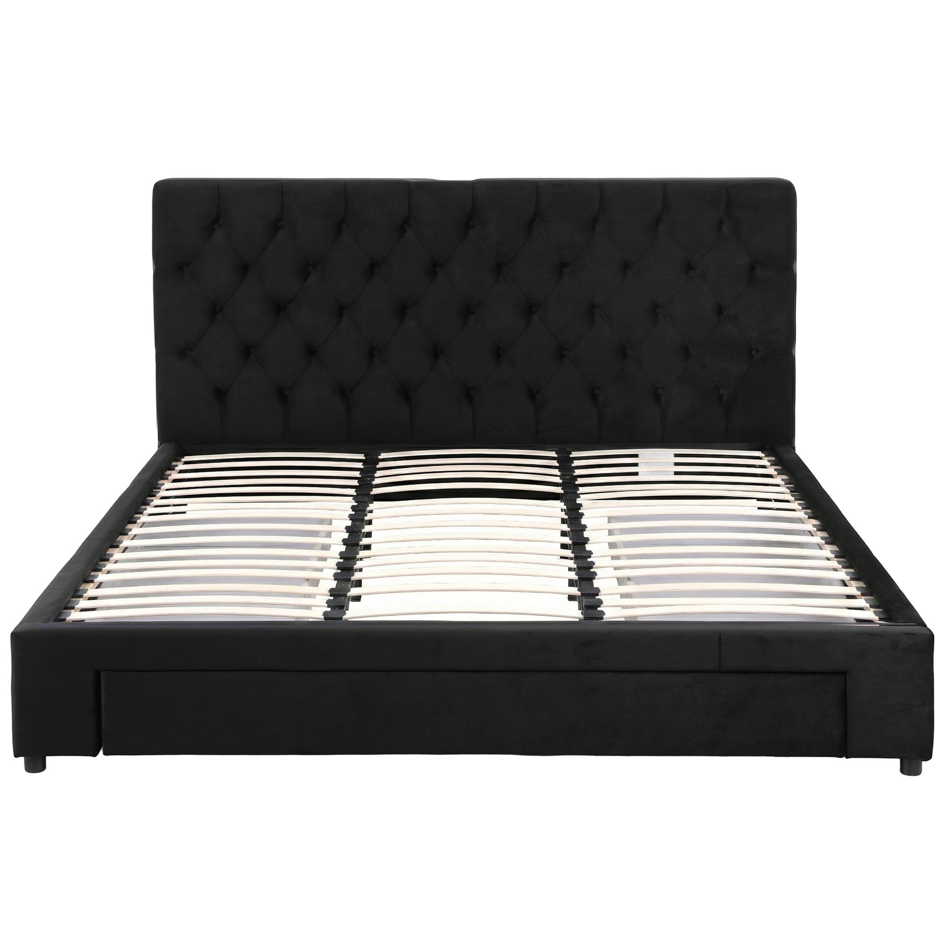 Artiss King Bed Frame Storage Charging Station Upholstered 3 Drawers USB Type-C Awezingly