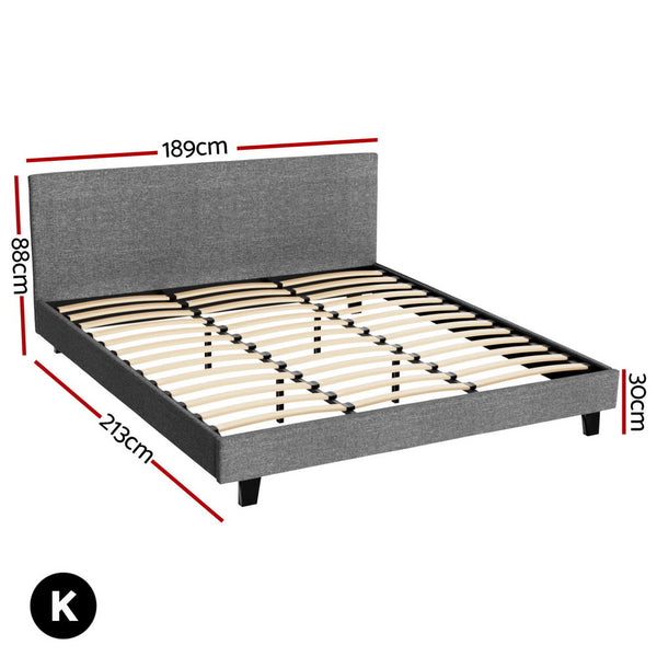 Artiss Bed Frame King Size Grey NEO Artiss