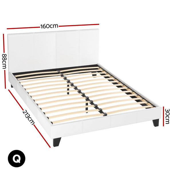 Artiss Bed Frame Queen Size White NEO Artiss