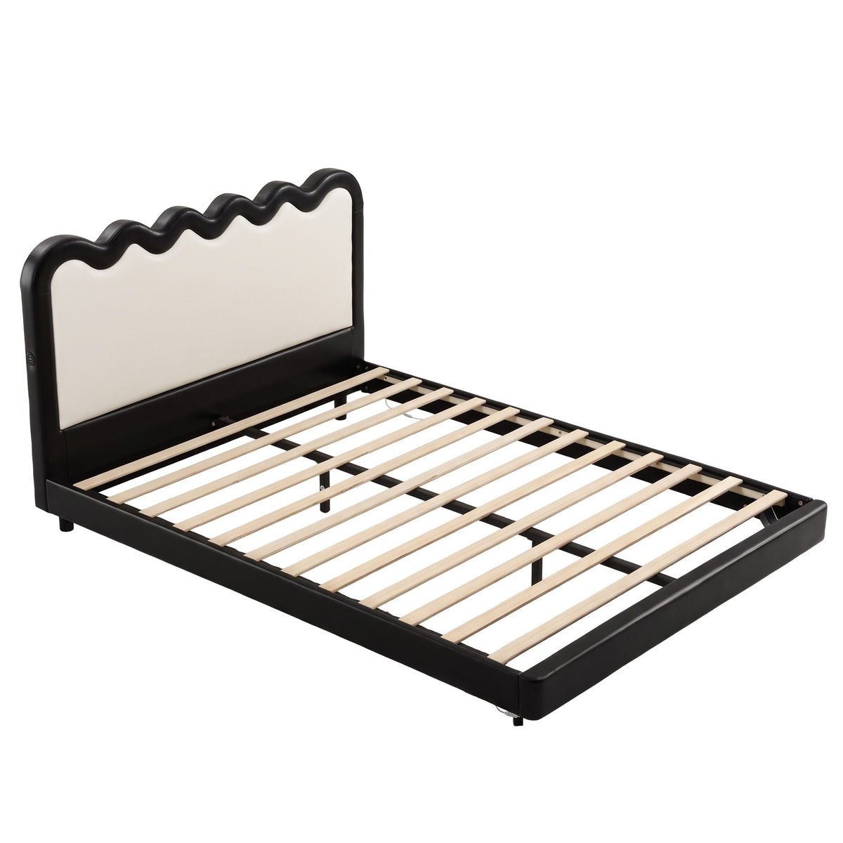 Artiss Double Bed Frame, Floating Design with RGB LED and USB Charging Awezingly