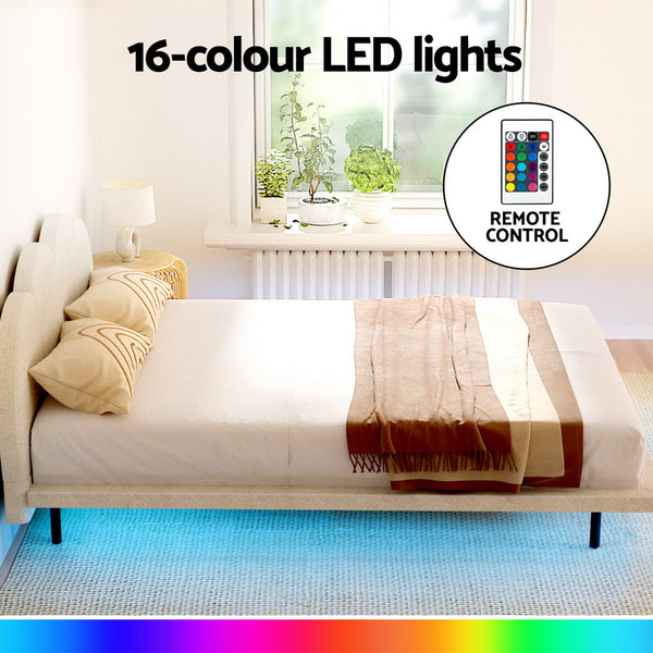 Artiss Bed Frame Queen Size Boucle Beige SASA Artiss