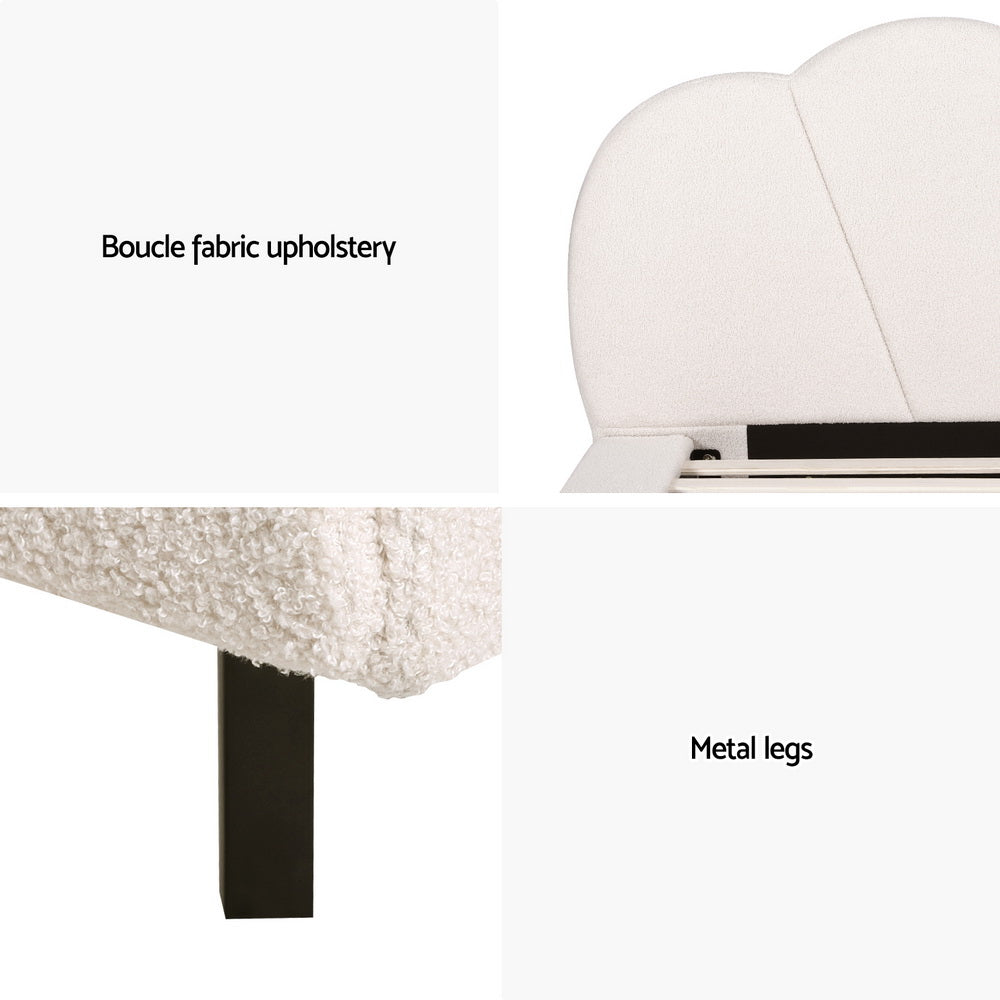 Artiss Bed Frame Queen Size Boucle Beige SASA Artiss