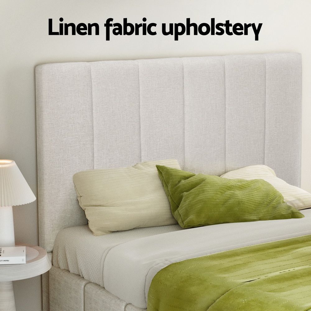 Artiss Bed Frame Double Size Beige TETTE Artiss