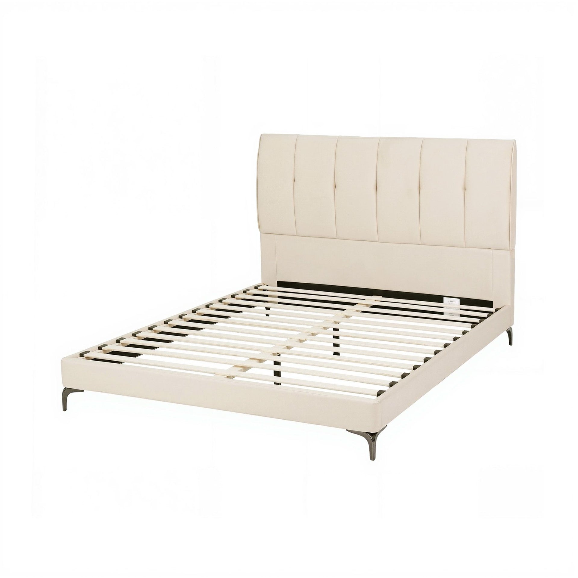 Artiss Double Bed Frame Upholstered Platform Bed with Tufted Headboard 300kg Support Awezingly