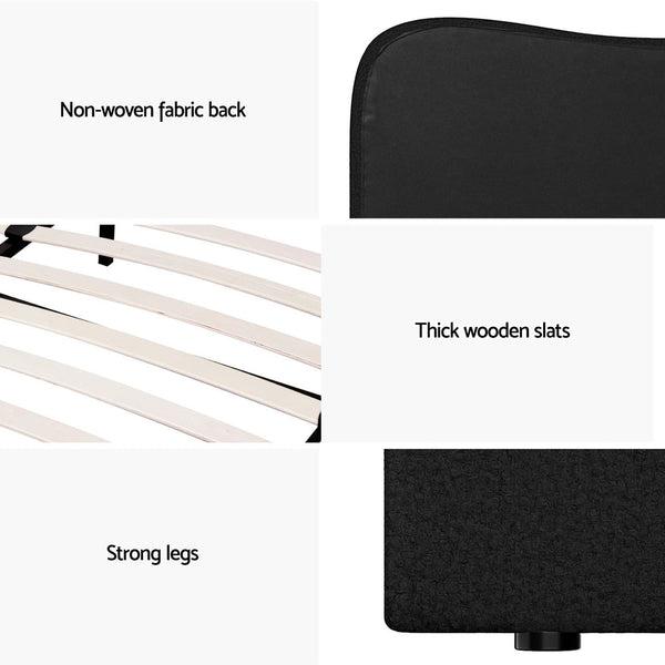 Artiss Bed Frame King Single Size Boucle DARA Artiss