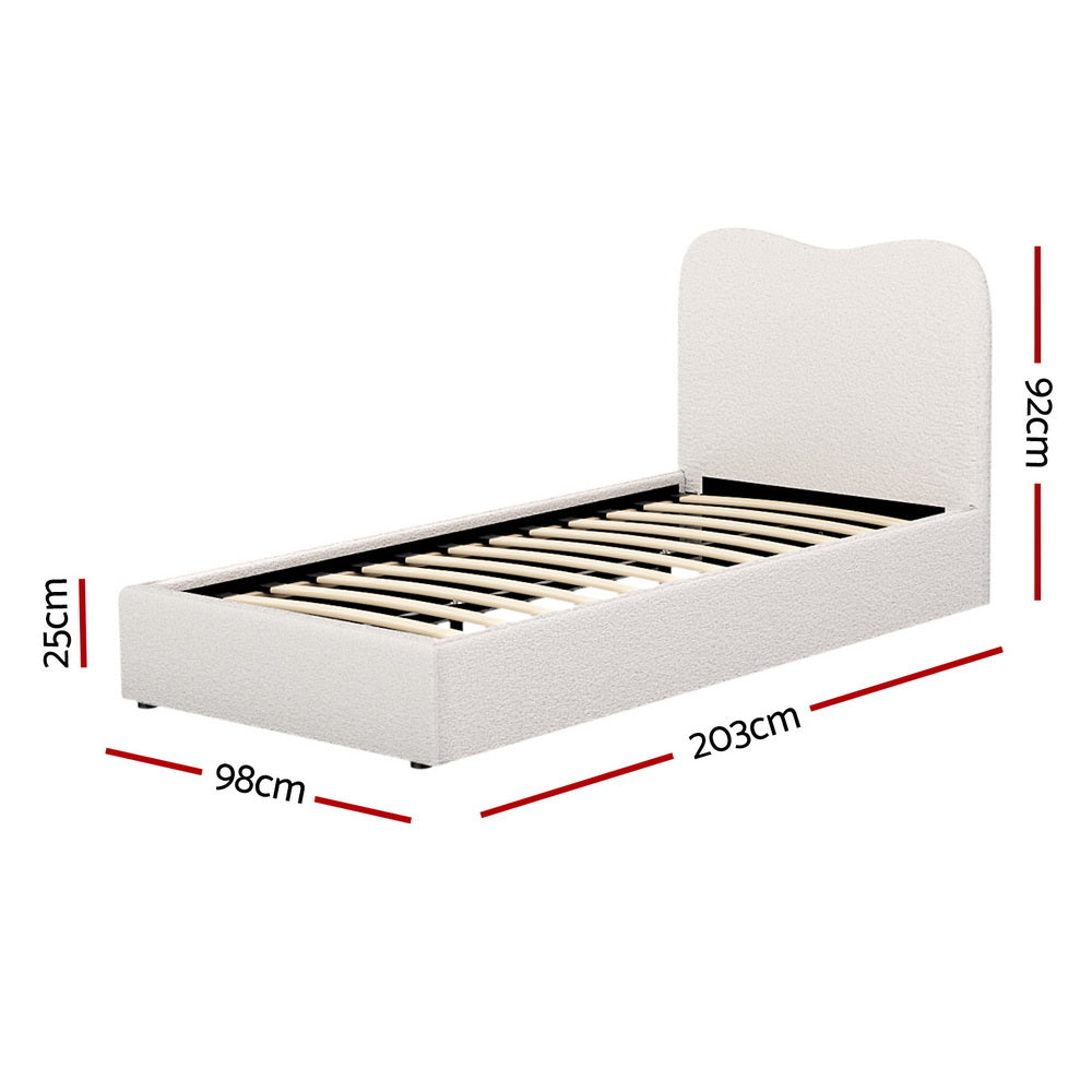 Artiss Bed Frame Single Size Boucle DARA Does Not Apply