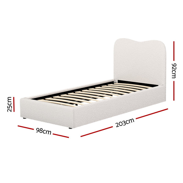 Artiss Bed Frame Single Size Boucle DARA Does Not Apply
