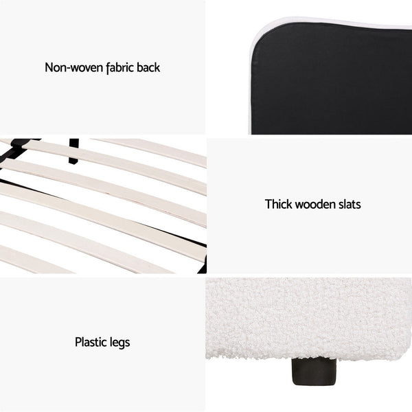 Artiss Bed Frame Single Size Boucle DARA Does Not Apply