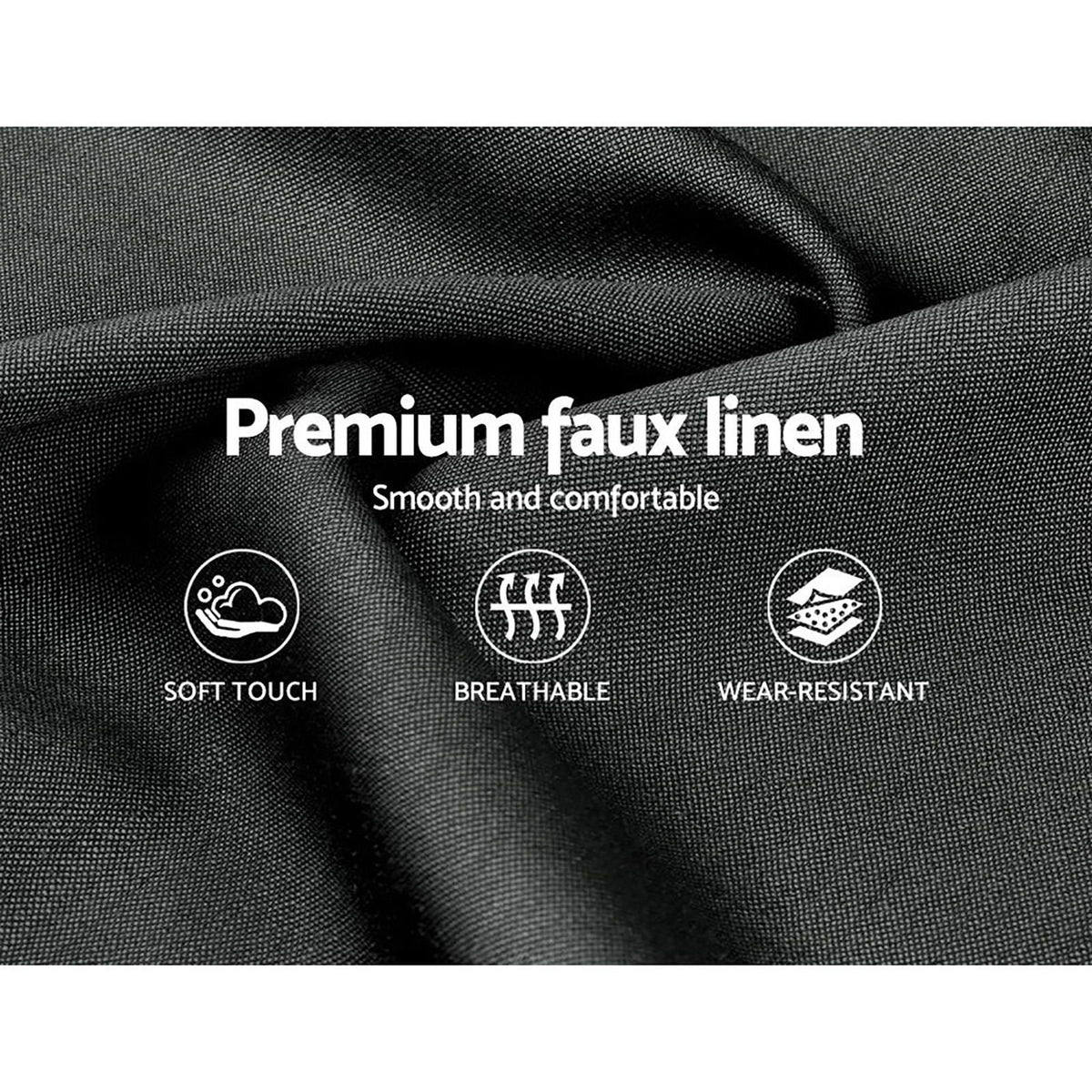 Artiss Tino Bed Frame Double Size Charcoal Fabric Artiss