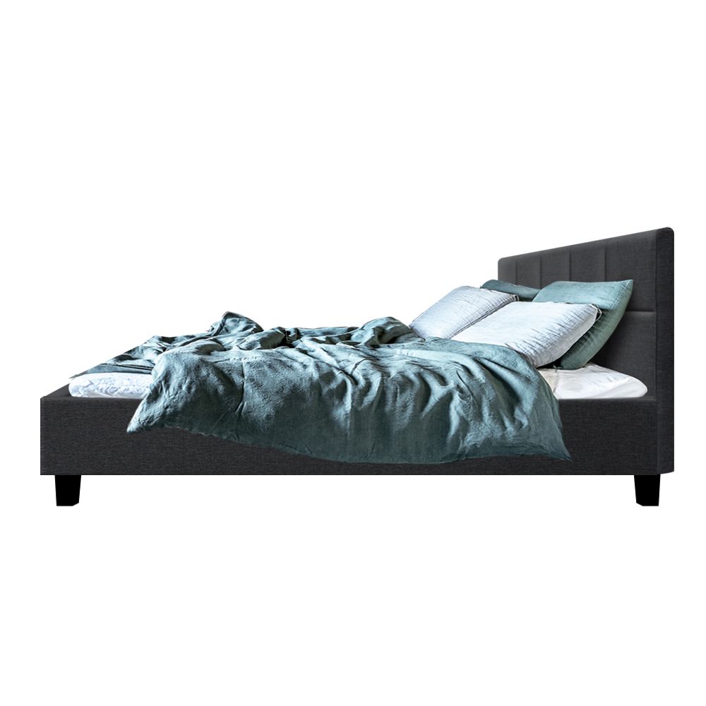 Artiss Tino Bed Frame Queen Size Charcoal Fabric Artiss