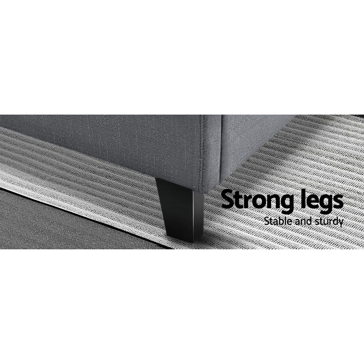 Artiss Tino Bed Frame Queen Size Grey Fabric Artiss