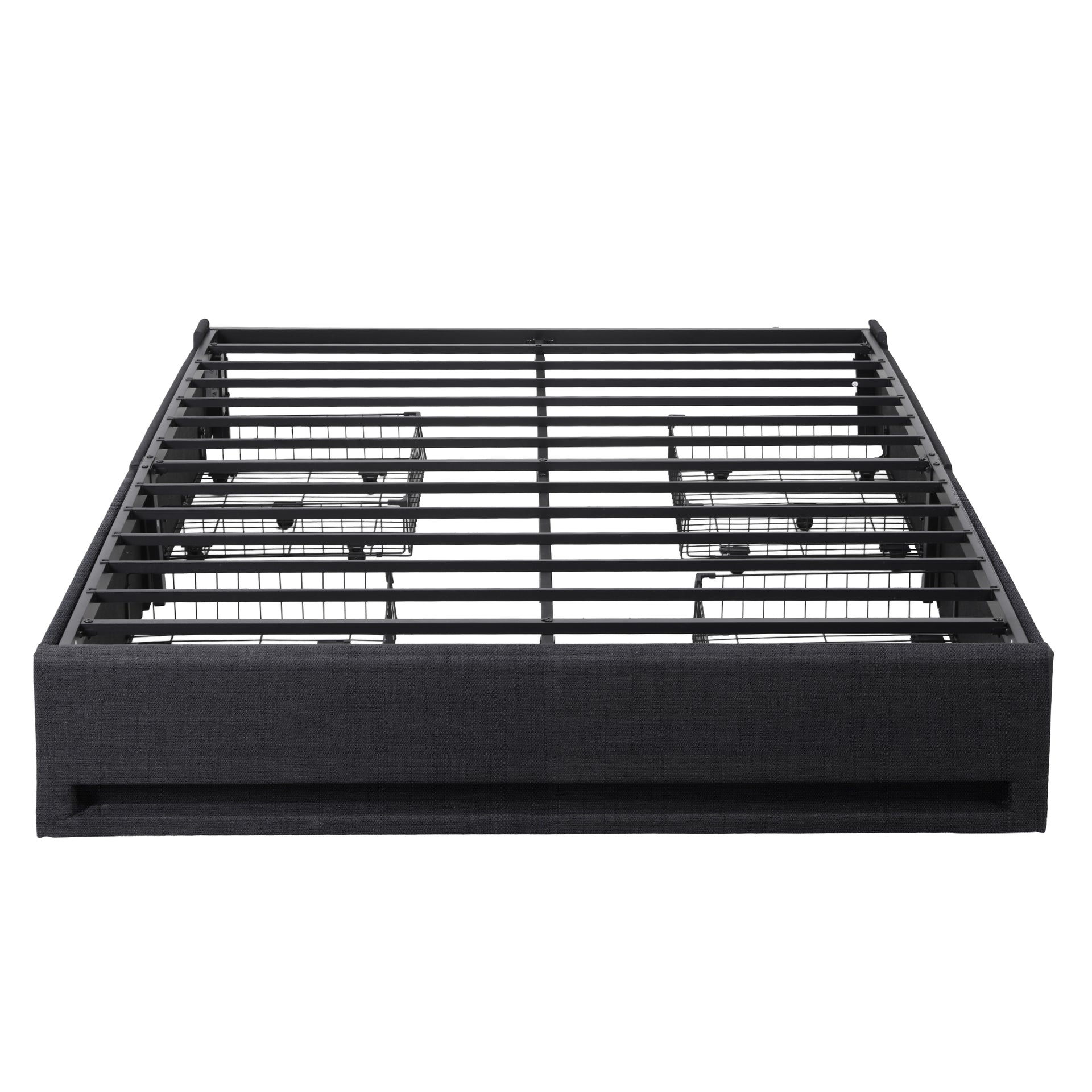 Artiss Queen Bed Frame with Storage Drawers RGB Lights Charging Station Upholstered Fabric Awezingly