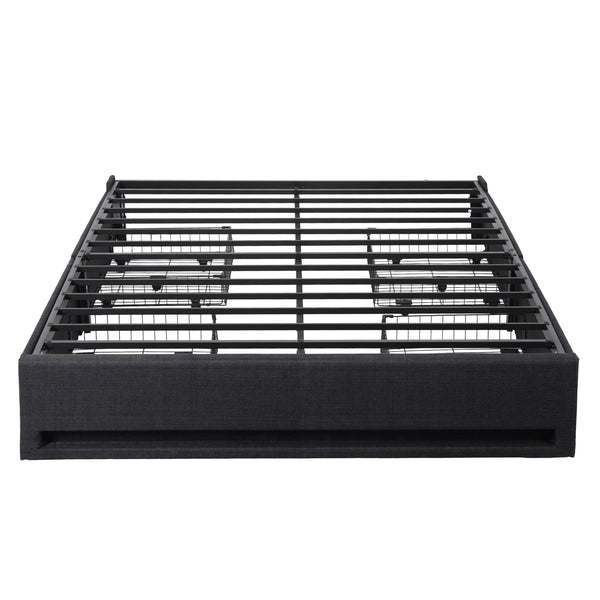 Artiss Queen Bed Frame with Storage Drawers RGB Lights Charging Station Upholstered Fabric Awezingly