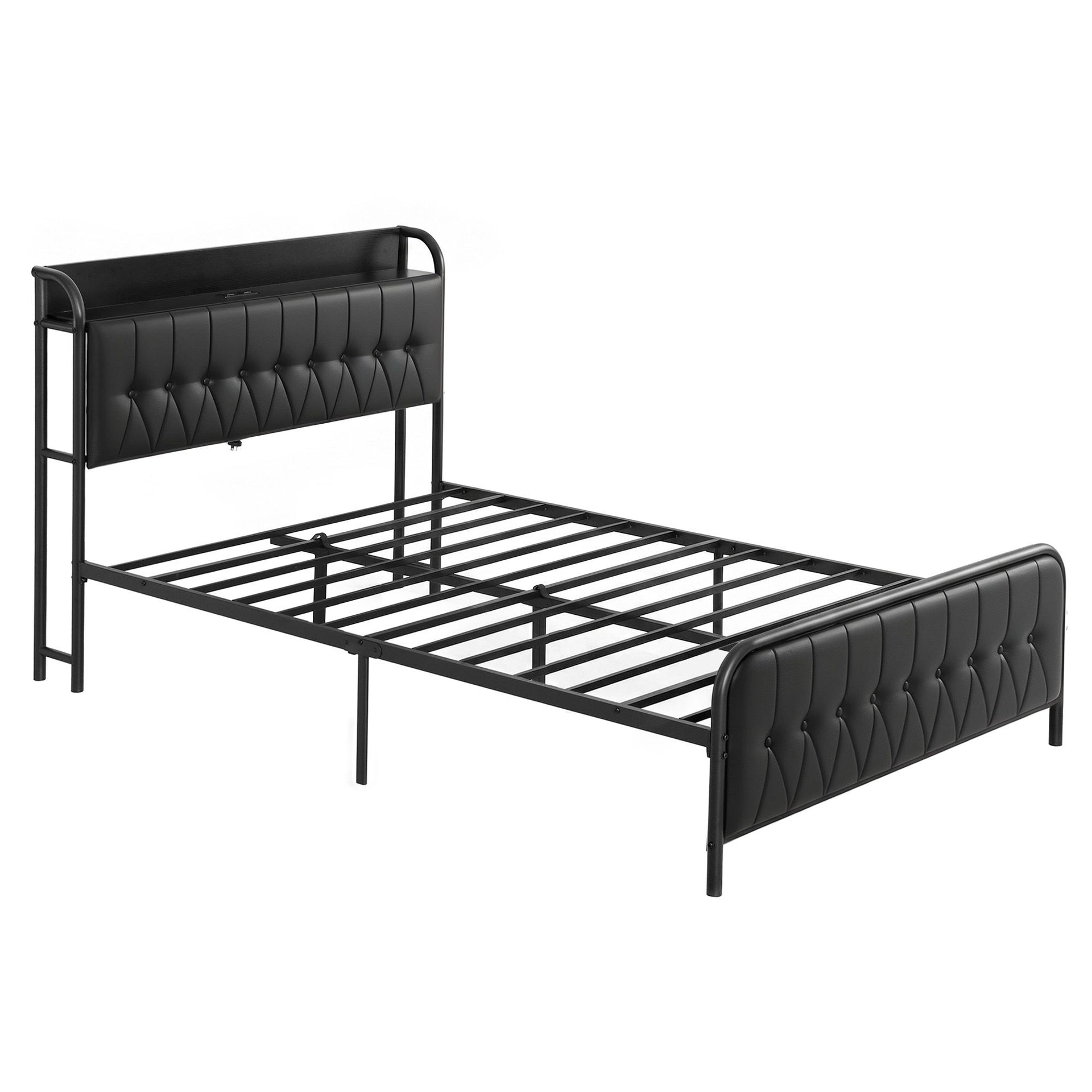 Artiss Double Bed Frame with Storage Headboard SAA Certified Charging Station Awezingly