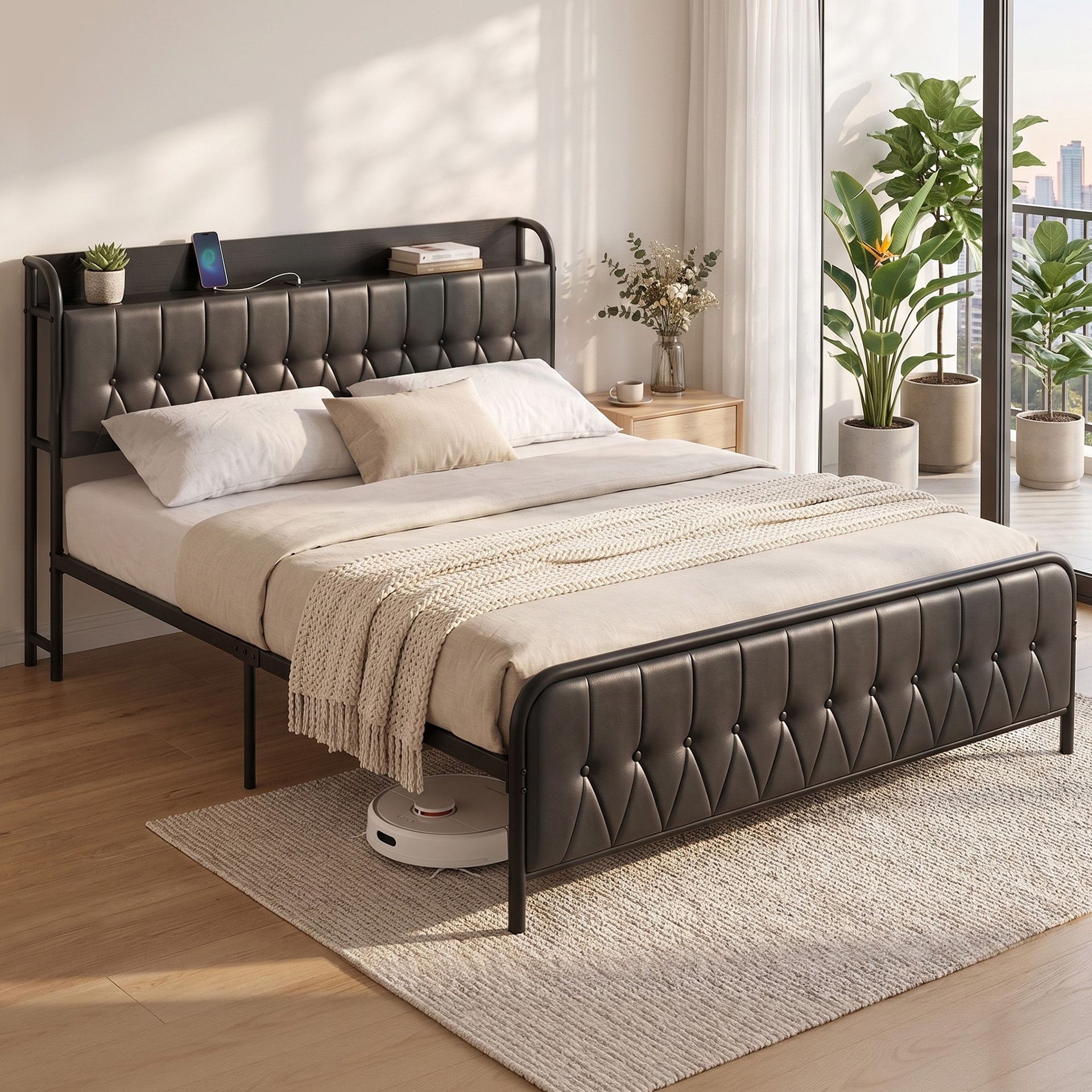 Artiss King Bed Frame with Storage Headboard SAA Certified Charging Station Awezingly