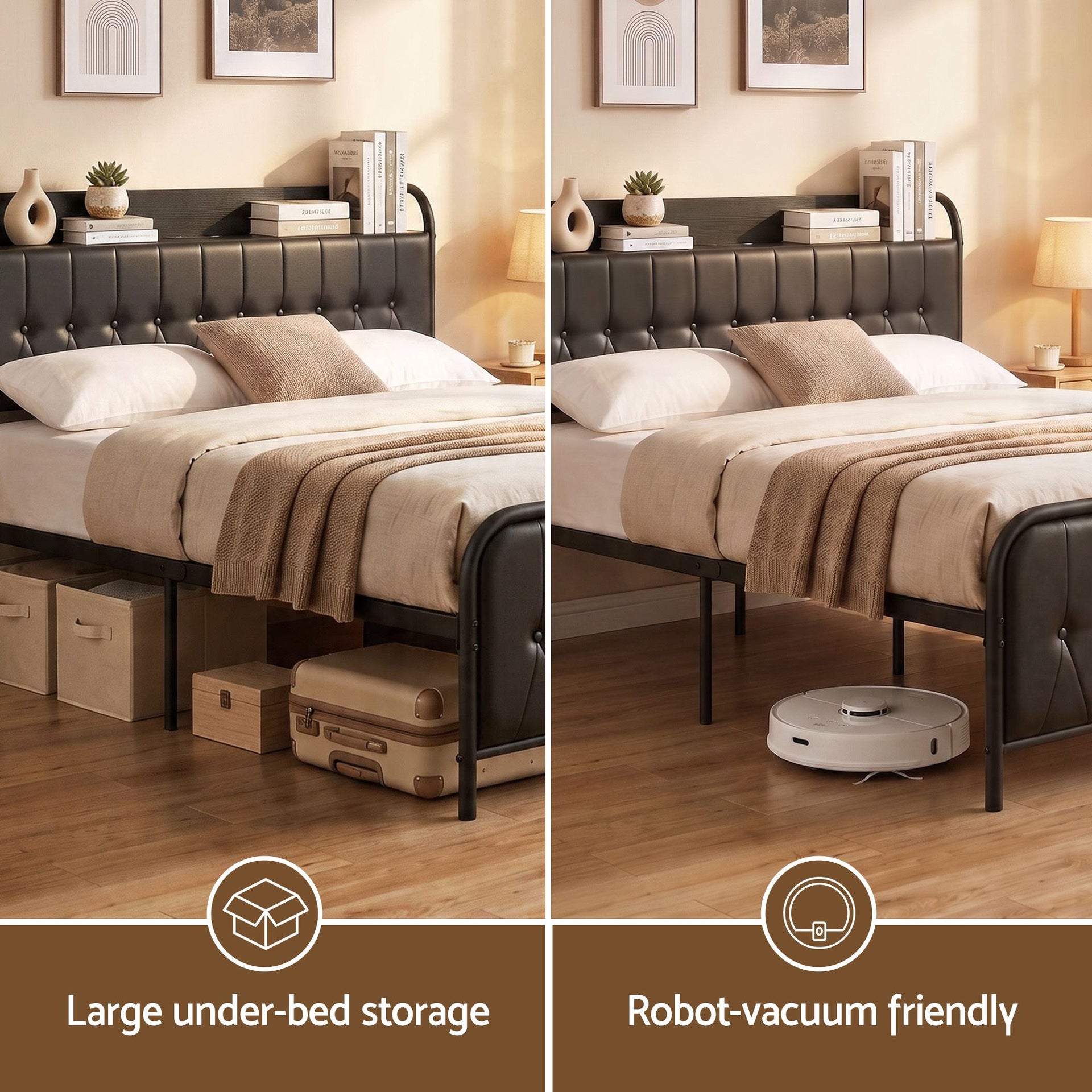Artiss King Bed Frame with Storage Headboard SAA Certified Charging Station Awezingly