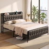 Artiss Queen Bed Frame with Storage Headboard SAA Certified Charging Station
