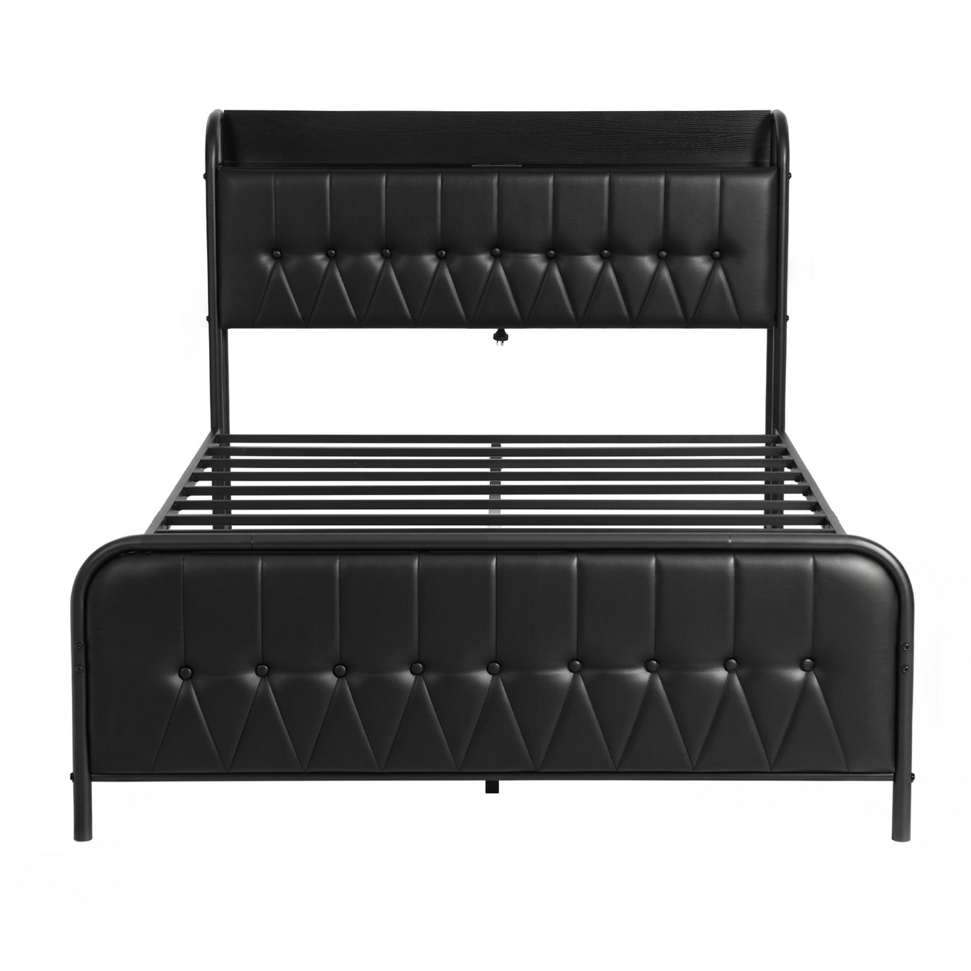 Artiss Queen Bed Frame with Storage Headboard SAA Certified Charging Station Awezingly