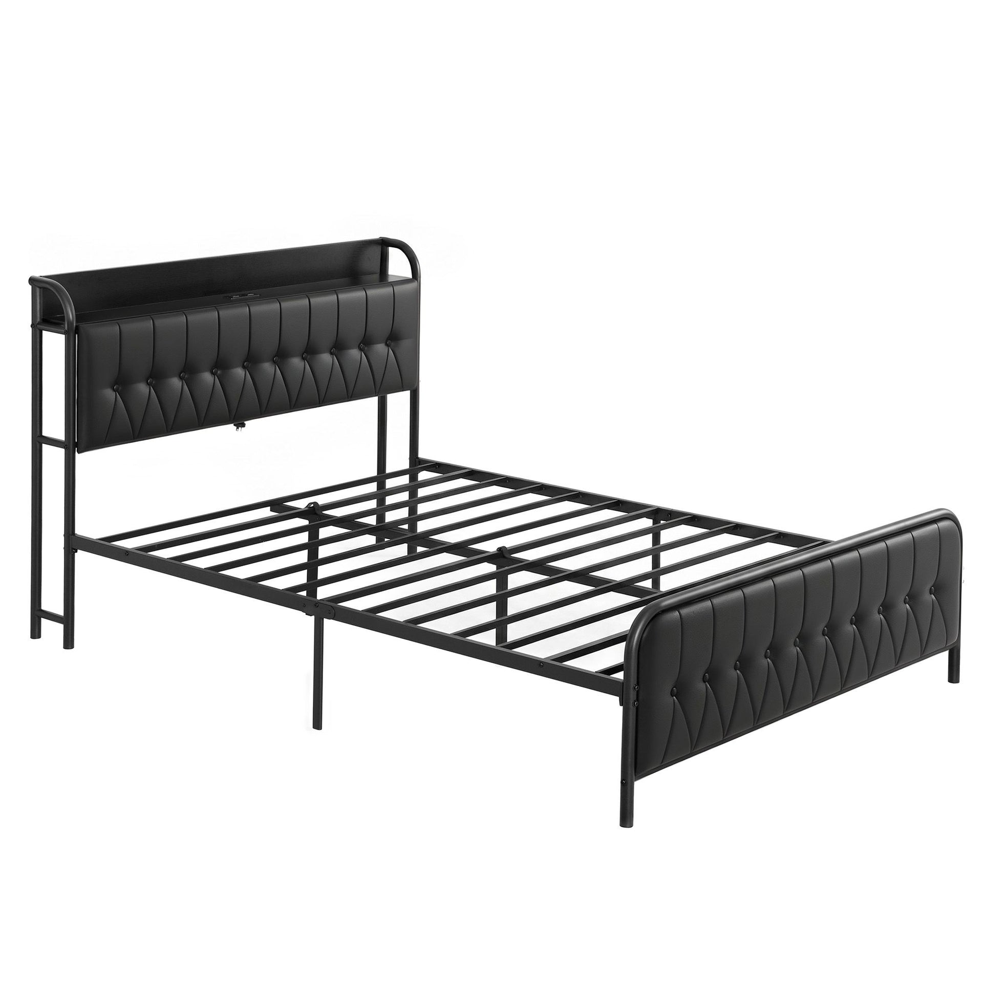 Artiss Queen Bed Frame with Storage Headboard SAA Certified Charging Station Awezingly