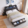 Artiss Queen Bed Frame with Storage Headboard, 2 Drawers, Charging Station& LED Light