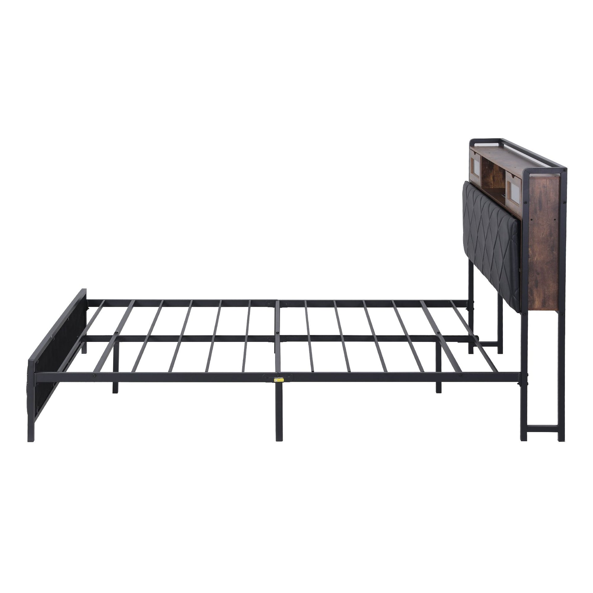 Artiss Queen Bed Frame with LED Lights and Storage Headboard Charging Station Awezingly