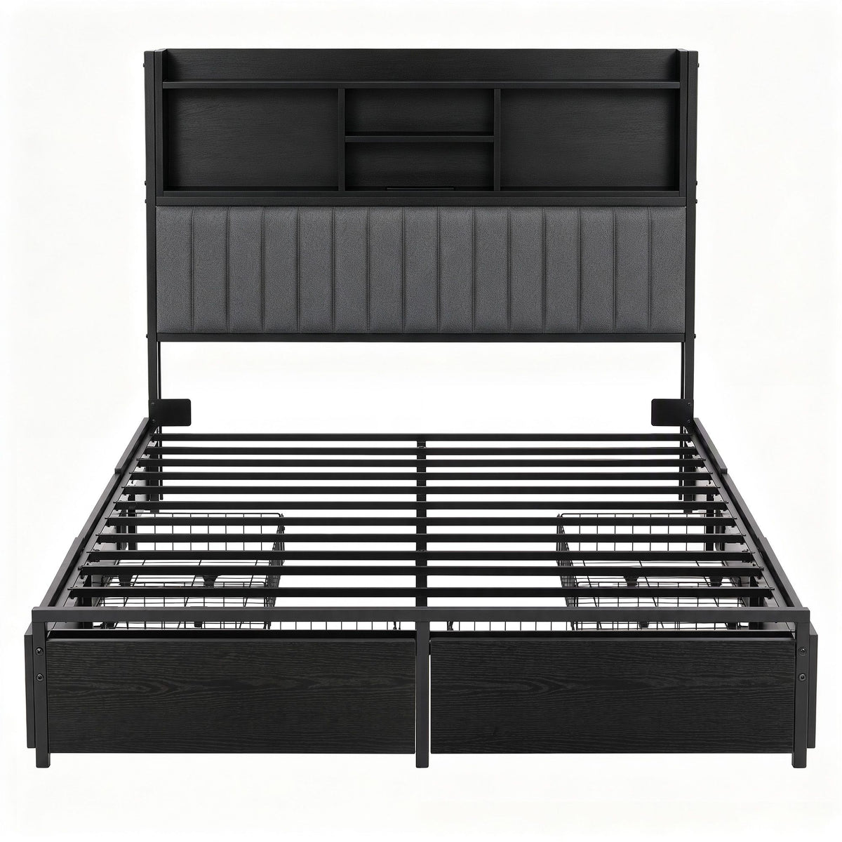 Artiss Queen Bed Frame with Storage, 4 Drawers and Charging Station Awezingly
