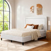 Artiss Queen Bed Frame with Headboard Platform Bed Base Grey Beige Fabric Metal