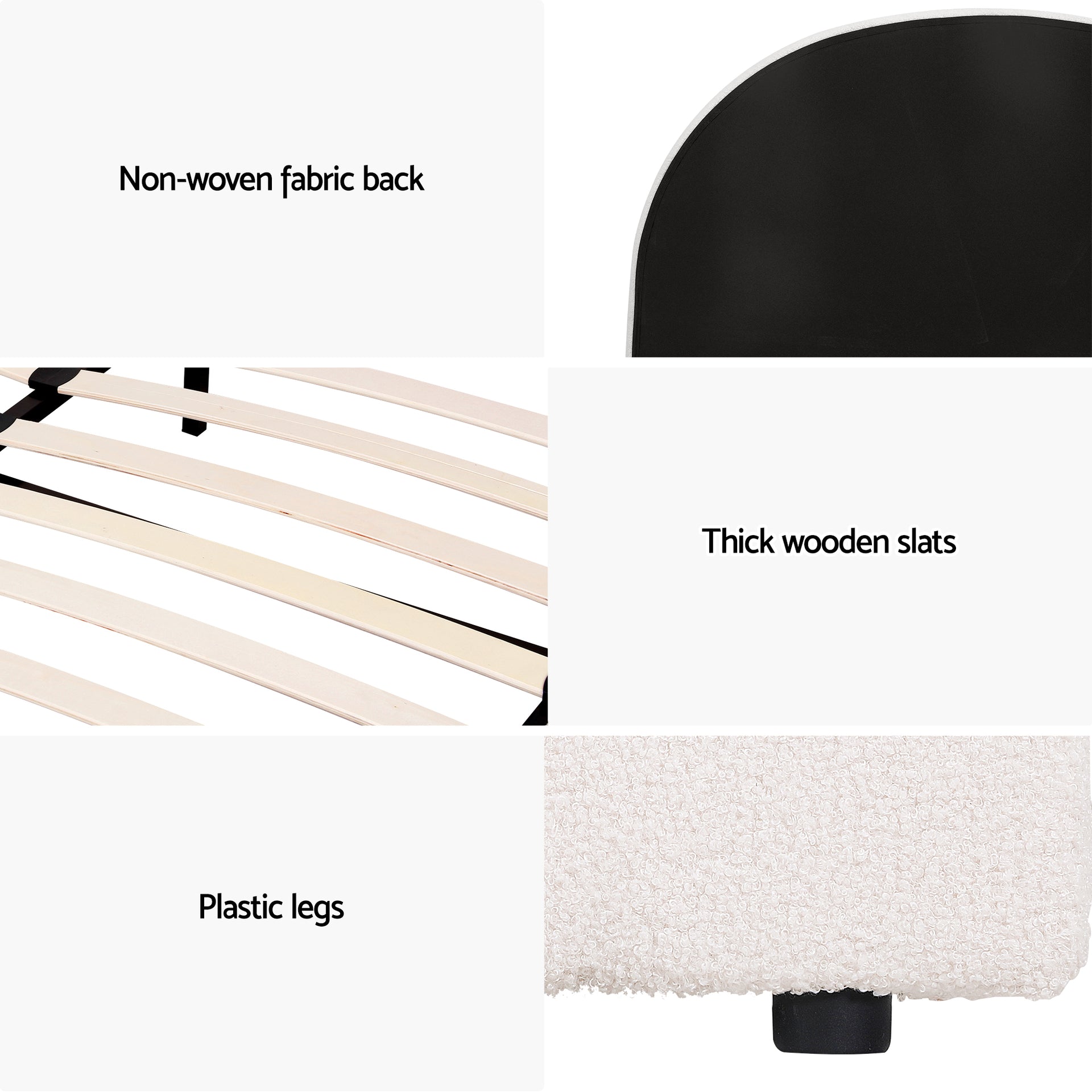 Artiss Queen Bed Frame Bedside Table Set Gas Lift Storage Base with Boucle Fabric Upholstered Headboard 2 Drawer Nightstand for Bedroom Furniture Awezingly