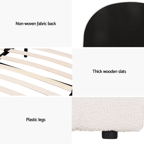 Artiss Queen Bed Frame Bedside Table Set Gas Lift Storage Base with Boucle Fabric Upholstered Headboard 2 Drawer Nightstand for Bedroom Furniture Awezingly