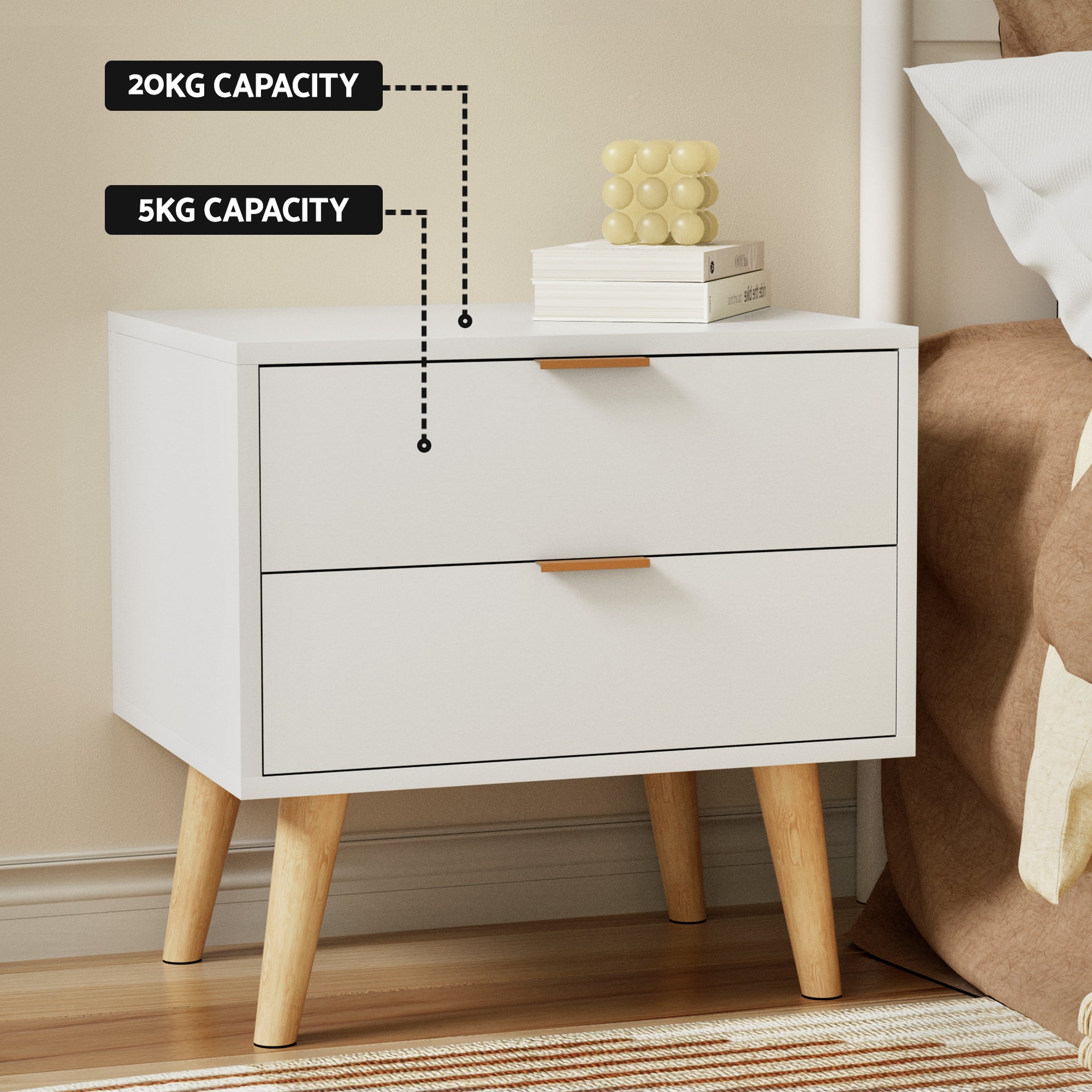Artiss Queen Bed Frame Bedside Table Set Gas Lift Storage Base with Boucle Fabric Upholstered Headboard 2 Drawer Nightstand for Bedroom Furniture Awezingly