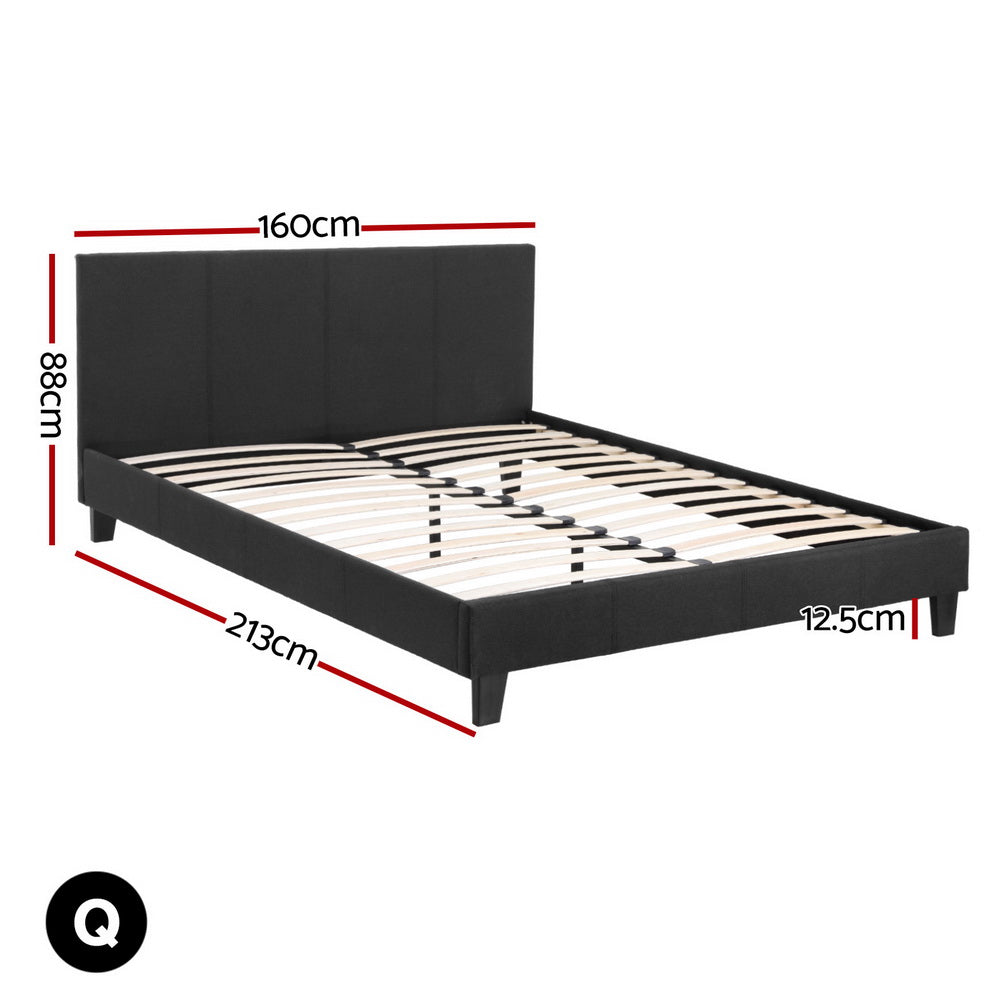 Artiss BedStory Queen Bed Frame Mattress Set Platform Upholstered Hybrid Pocket Coil Awezingly