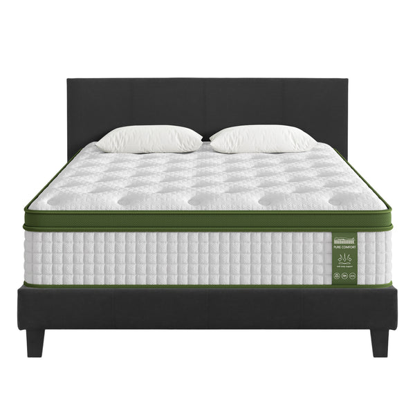Artiss BedStory Queen Bed Frame Mattress Set Platform Upholstered Hybrid Pocket Coil Awezingly