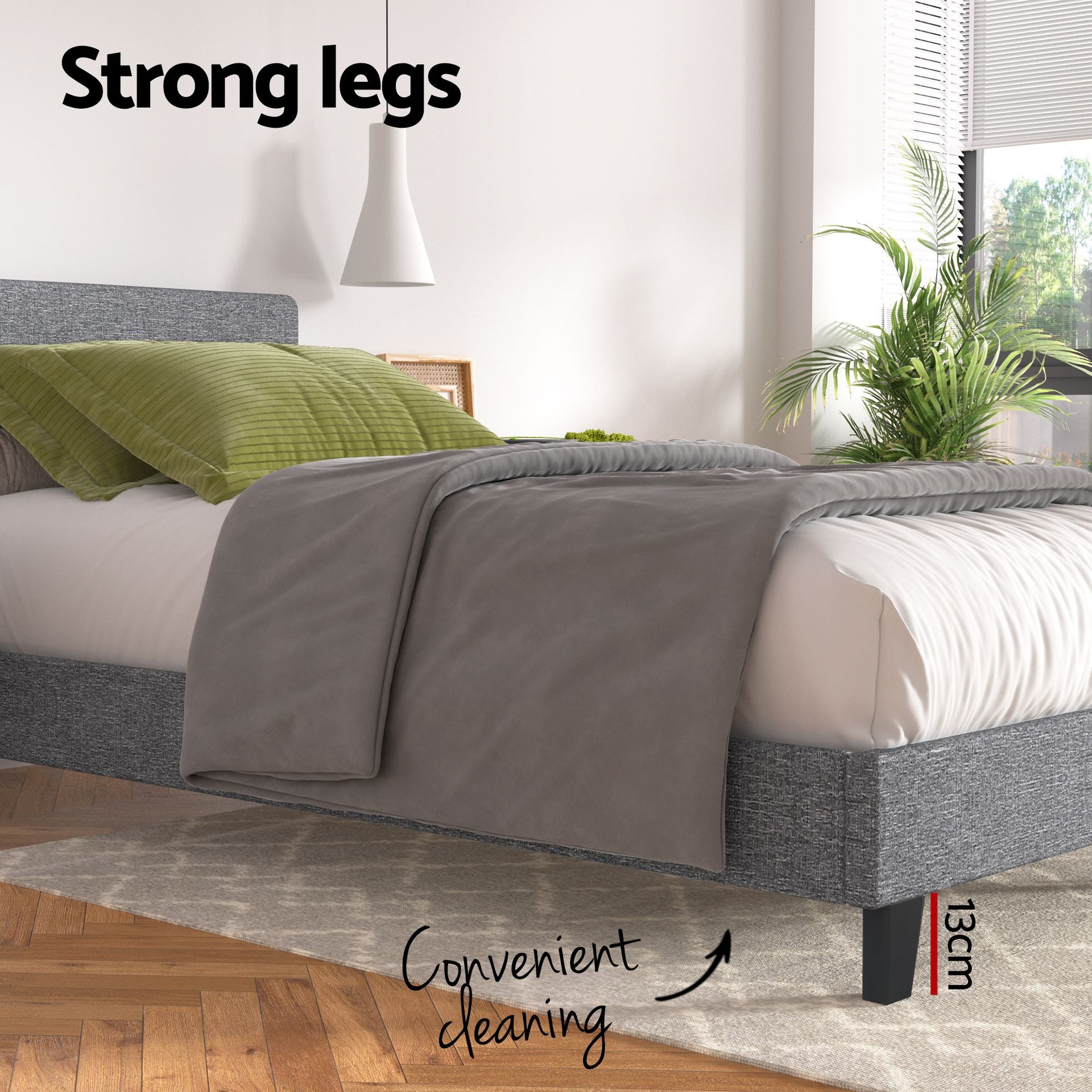 Artiss BedStory Single Bed Frame and Mattress Set, 30cm Hybrid Cooling Gel Mattress with Grey Upholstered Wooden Platform Base, Modern Bedroom Furniture Bundle Awezingly