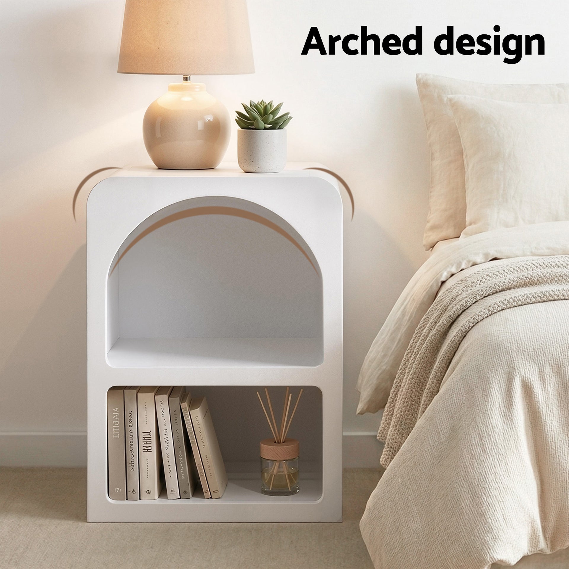 Artiss Bed Frame King Single with 2 Bedside Tables Set Scallop Headboard Pink Velvet Fabric Beds Base Awezingly