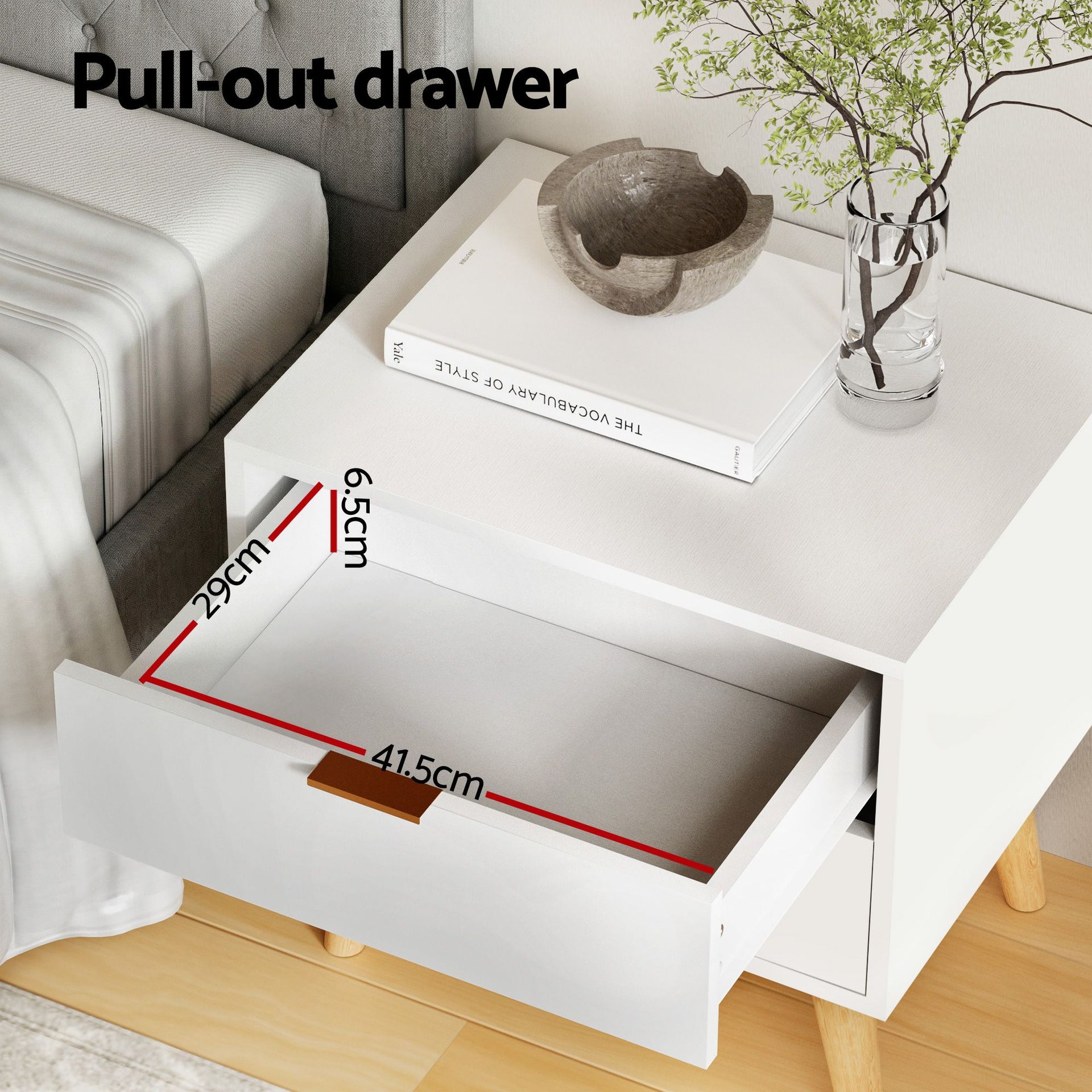 Artiss Upholstered Queen Gas Lift Storage Bed Frame with 2-Drawer Bedside Table Set Awezingly