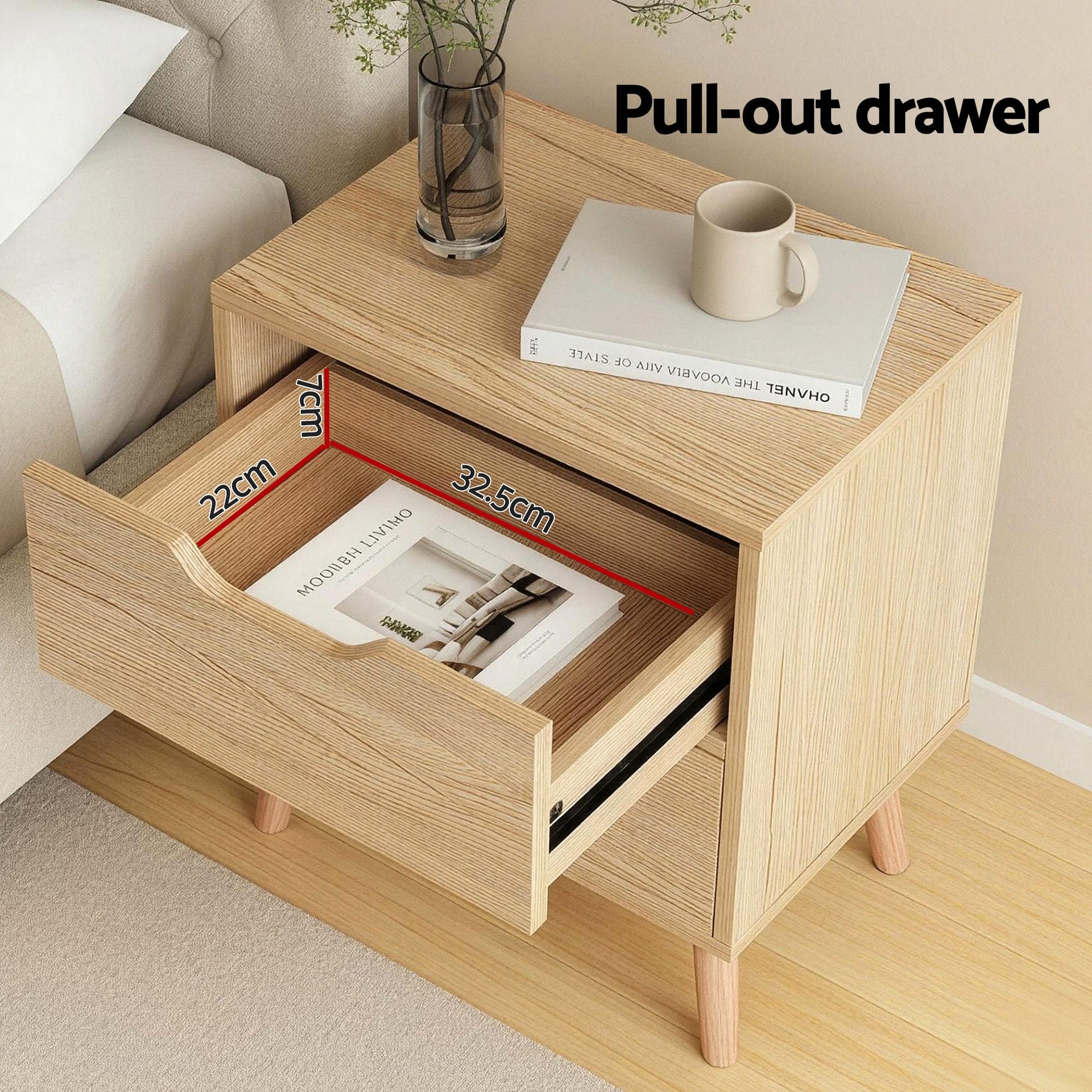 Artiss Double Bed Frame with Storage and Bedside Table Set Tufted Linen Gas Lift Bed Base and 2-Drawer Nightstand Awezingly