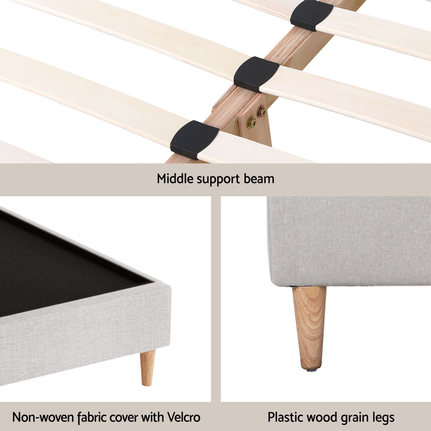 Artiss Queen Bed Frame with Storage Scalloped Velvet Headboard Wooden Platform Base Awezingly