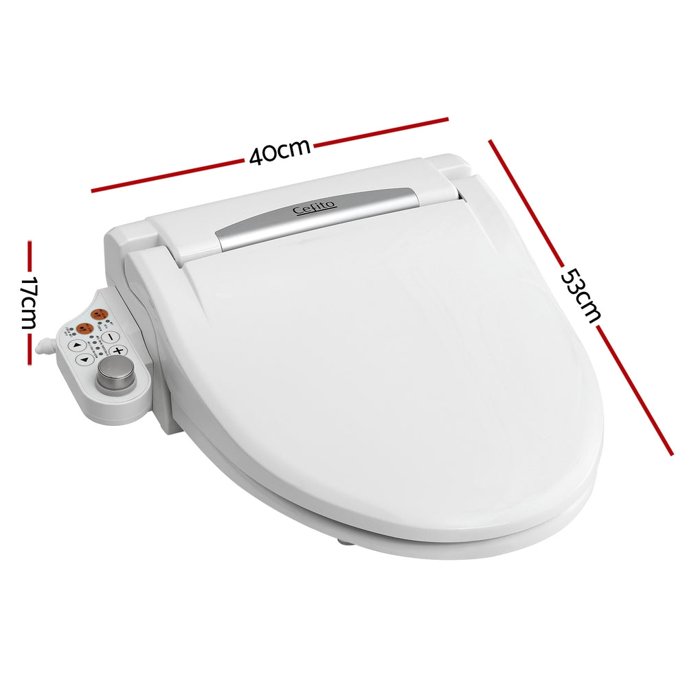 Cefito Electric Bidet Toilet Seat Cover LED Night Light Heated Seat with Remote Awezingly