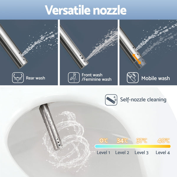 Cefito Electric Bidet Toilet Seat Cover LED Night Light Heated Seat with Remote Awezingly