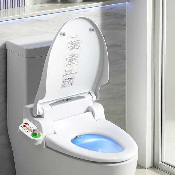 Cefito Electric Bidet Toilet Seat Cover LED Night Light Heated Seat with Remote Awezingly