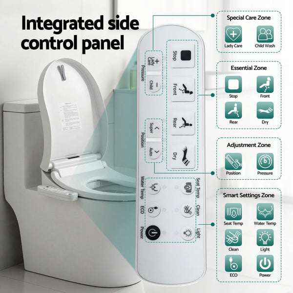 Cefito Smart Electric Bidet Toilet Seat Cover D-Shape SIAA Material Certified Awezingly