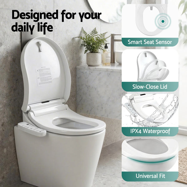 Cefito Smart Electric Bidet Toilet Seat Cover D-Shape SIAA Material Certified Awezingly