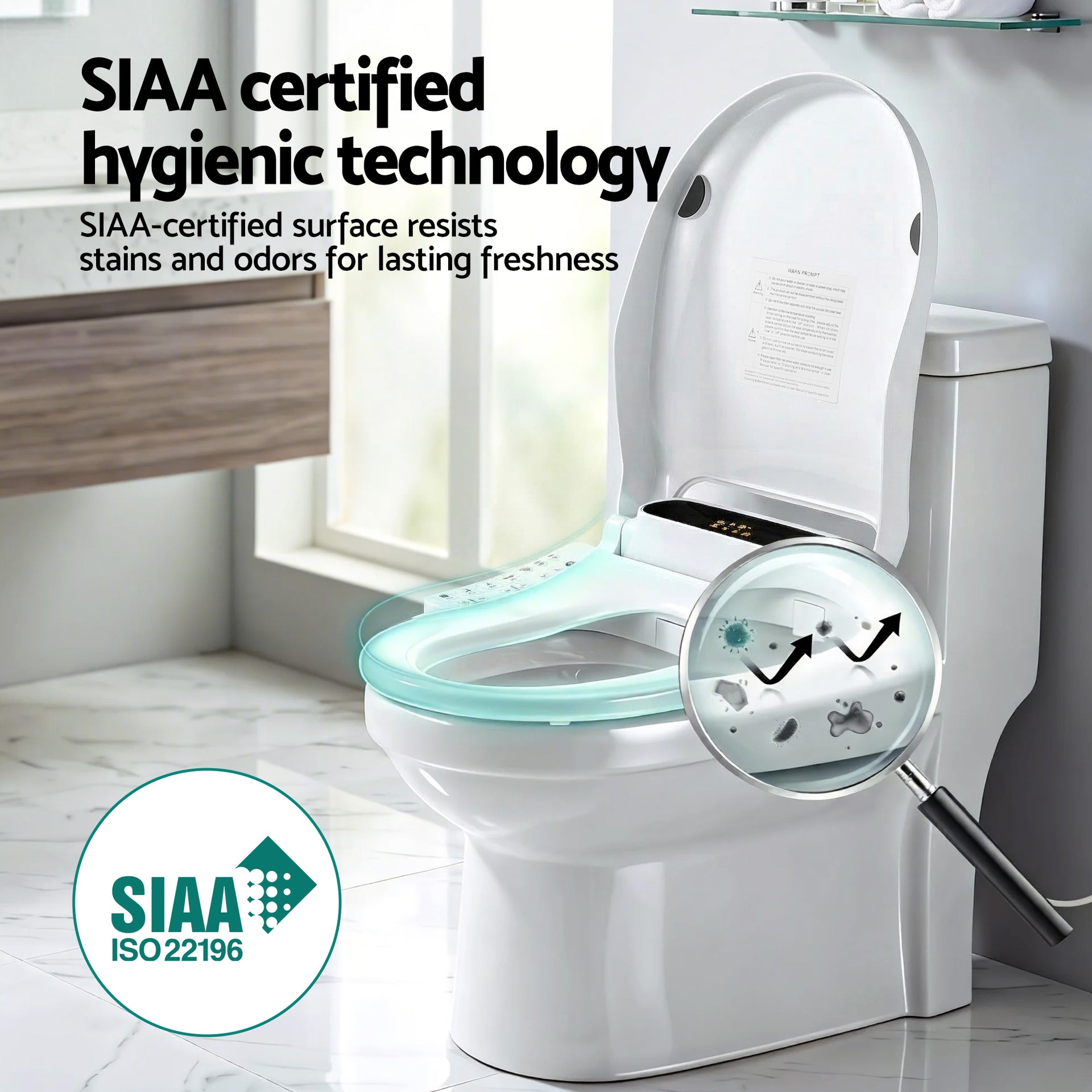 Cefito Smart Electric Bidet Toilet Seat LED Display Heated Dryer WaterMark Awezingly