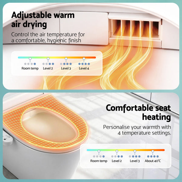 Cefito Smart Electric Bidet Toilet Seat LED Display Heated Dryer WaterMark Awezingly
