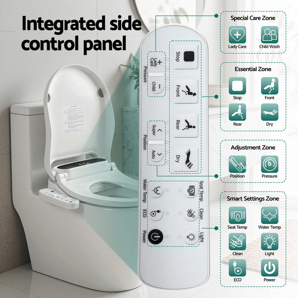 Cefito Smart Electric Bidet Toilet Seat LED Display Heated Dryer WaterMark Awezingly