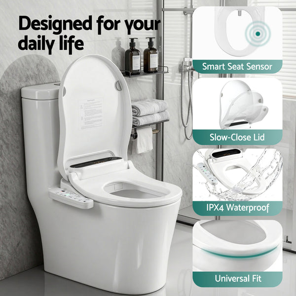 Cefito Smart Electric Bidet Toilet Seat LED Display Heated Dryer WaterMark Awezingly