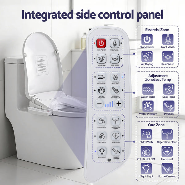 Cefito Electric Bidet Toilet Seat Cover Heated Warm Water Dryer LED Night Light Awezingly