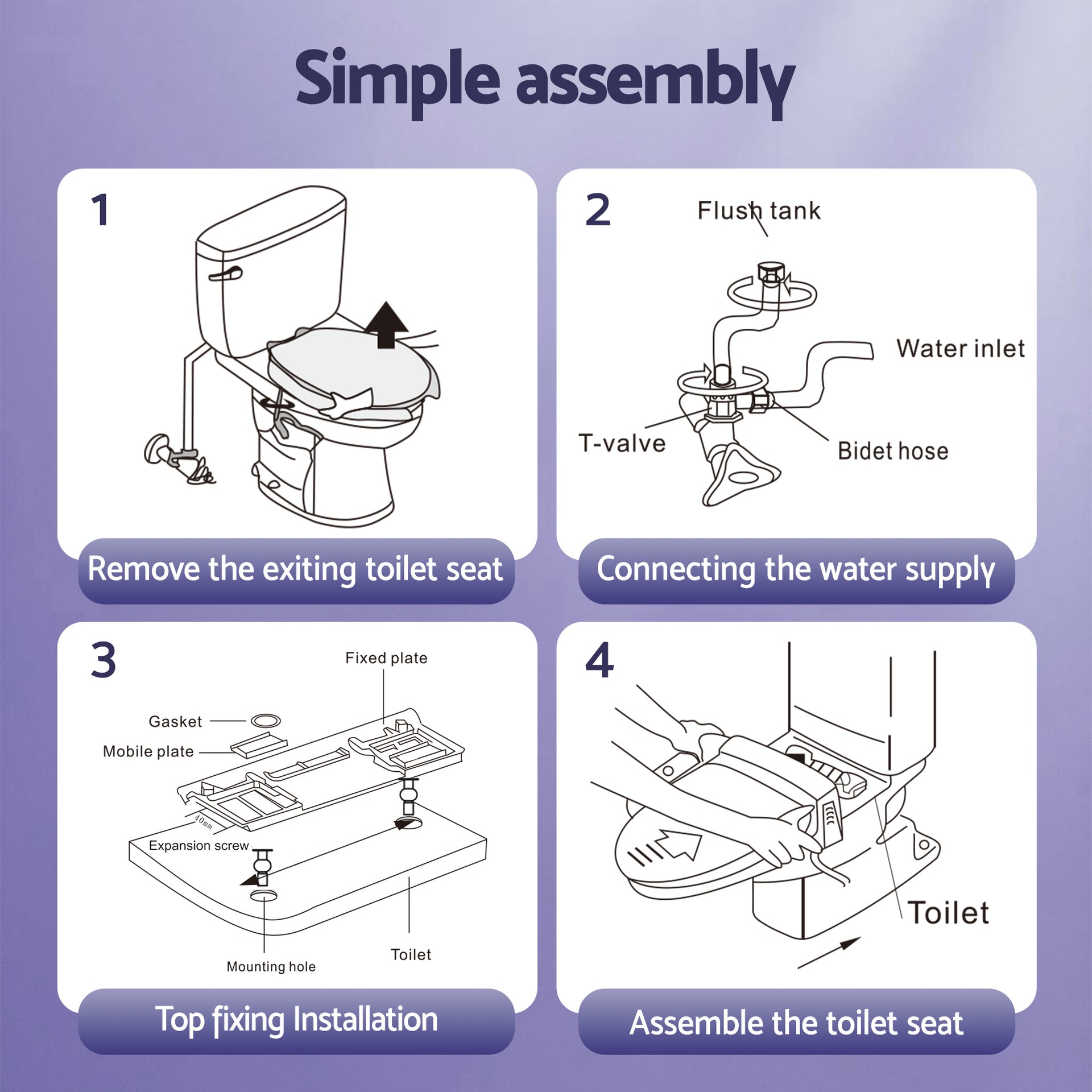 Cefito Electric Bidet Toilet Seat Cover Heated Warm Water Dryer LED Night Light Awezingly